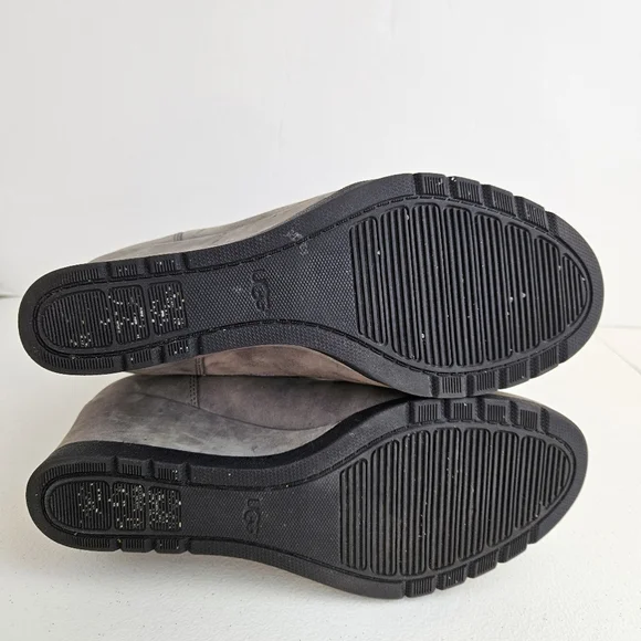 UGG Joely Wedge Side Zip Waterproof Women's Gray Wedge Boots 7.5 - Picture 9 of 16